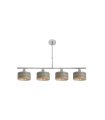 Lámpara de Techo 4 Luces E14 Cromo y Madera Gris 76 cm Gilda