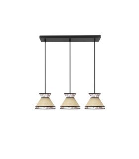 Regleta Colgante 3 Luces E27 Beige y Rojo 68 cm Constantinopla