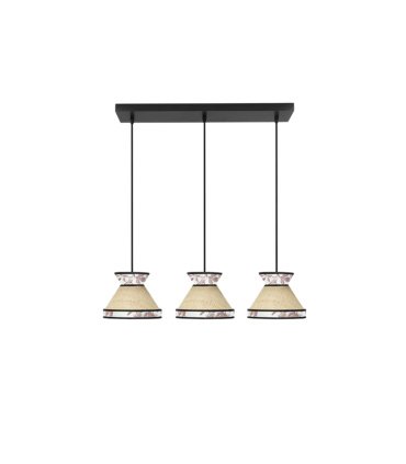 Regleta Colgante 3 Luces E27 Beige y Rojo 68 cm Constantinopla