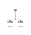 Lámpara de Techo 2 Luces E14 Níquel y Blanco-Madera Gris 43 cm Cloe