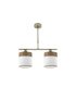 Lámpara de Techo 2 Luces E14 Cuero y Blanco-Madera Oscura 43 cm Cloe