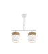 Lámpara de Techo 2 Luces E14 Blanco y Madera Clara 43 cm Cloe