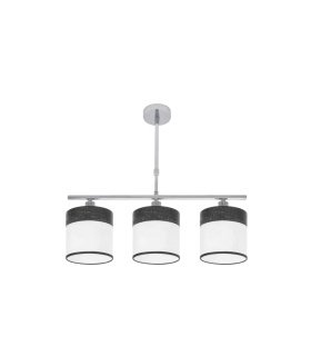 Lámpara de Techo 3 Luces E14 Cromo y Madera Negra 55 cm Cloe