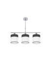 Lámpara de Techo 3 Luces E14 Cromo y Madera Negra 55 cm Cloe