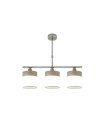 Lámpara de Techo 3 Luces E14 Níquel y Madera Gris 55 cm Cloe