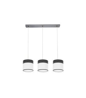 Regleta de Techo 3 Luces E27 Cromo y Madera Negra 60 cm Cloe