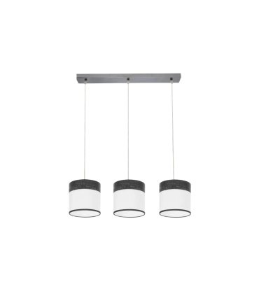 Regleta de Techo 3 Luces E27 Cromo y Madera Negra 60 cm Cloe