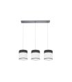 Regleta de Techo 3 Luces E27 Cromo y Madera Negra 60 cm Cloe