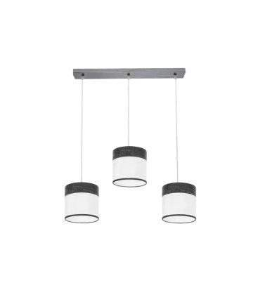 Regleta de Techo 3 Luces E27 Cromo y Madera Negra 60 cm Cloe