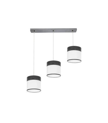 Regleta de Techo 3 Luces E27 Cromo y Madera Negra 60 cm Cloe