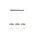 Regleta de Techo 3 Luces E27 Níquel y Madera Gris 60 cm Cloe