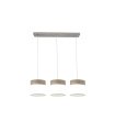 Regleta de Techo 3 Luces E27 Níquel y Madera Gris 60 cm Cloe