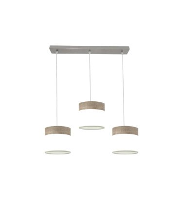Regleta de Techo 3 Luces E27 Níquel y Madera Gris 60 cm Cloe