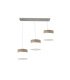Regleta de Techo 3 Luces E27 Níquel y Madera Gris 60 cm Cloe
