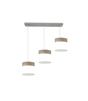 Regleta de Techo 3 Luces E27 Níquel y Madera Gris 60 cm Cloe