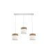 Regleta de Techo 3 Luces E27 Blanco y Madera Clara 60 cm Cloe