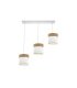 Regleta de Techo 3 Luces E27 Blanco y Madera Clara 60 cm Cloe