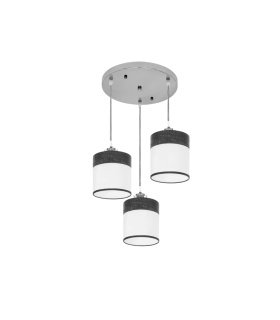 Plafón de Techo 3 Luces E27 Cromo y Madera Negra 42 cm Cloe