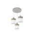 Plafón de Techo 3 Luces E27 Níquel y Madera Gris 42 cm Cloe