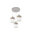 Plafón de Techo 3 Luces E27 Níquel y Madera Gris 42 cm Cloe