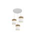 Plafón de Techo 3 Luces E27 Blanco y Madera Clara 42 cm Cloe