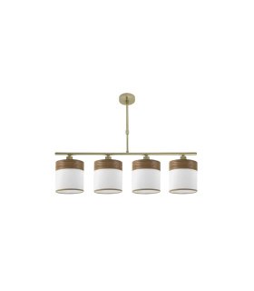 Lámpara de Techo 4 Luces E14 Cuero y Madera Oscura 75 cm Cloe