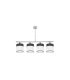 Lámpara de Techo 4 Luces E14 Cromo y Madera Negra 75 cm Cloe