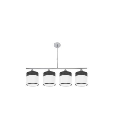 Lámpara de Techo 4 Luces E14 Cromo y Madera Negra 75 cm Cloe