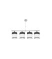 Lámpara de Techo 4 Luces E14 Cromo y Madera Negra 75 cm Cloe
