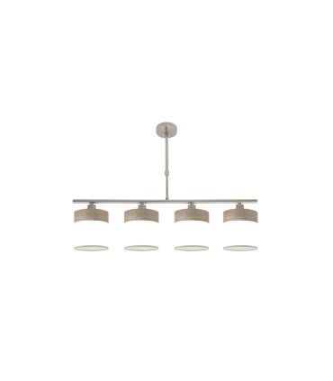 Lámpara de Techo 4 Luces E14 Níquel y Madera Gris 75 cm Cloe