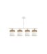 Lámpara de Techo 4 Luces E14 Blanco y Madera Clara 75 cm Cloe