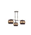 Lámpara de Techo 3 Luces E14 Cuero y Marrón Oro 55 cm Bremen