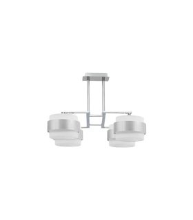 Lámpara de Techo 4 Luces E14 Cromo y Blanco Plata 60 cm Bremen