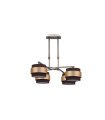 Lámpara de Techo 4 Luces E14 Cuero y Marrón Oro en forma de X 60 cm Bremen