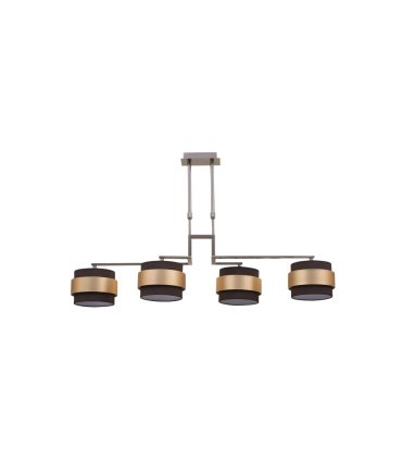 Lámpara de Techo 4 Luces E14 Cuero y Marrón Oro Lineal 92 cm Bremen