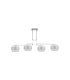Lámpara de Techo 4 Luces E14 Cromo y Blanco Plata en forma de L 94 cm Bremen