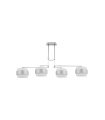 Lámpara de Techo 4 Luces E14 Cromo y Blanco Plata en forma de L 94 cm Bremen
