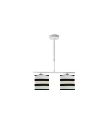 Lámpara de Techo 2 Luces E14 Blanca con Pantallas Blanco Beige Karla