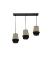 Regleta Colgante 3 Luces E27 Saco y Negro 66 cm Campana