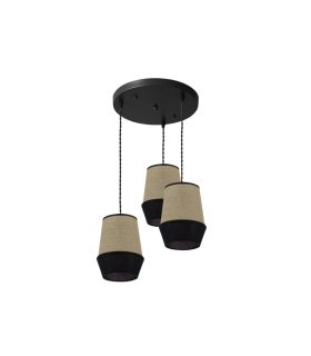 Plafón Colgante 3 Luces E27 Saco y Negro 36 cm Campana