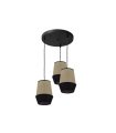 Plafón Colgante 3 Luces E27 Saco y Negro 36 cm Campana