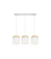 Regleta Colgante 3 Luces E27 Natural y Blanco 68 cm Kandy