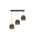 Regleta Colgante 3 Luces E27 Natural y Marrón 68 cm Kandy