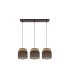 Regleta Colgante 3 Luces E27 Natural y Marrón 68 cm Kandy