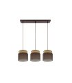 Regleta Colgante 3 Luces E27 Natural y Marrón 68 cm Kandy