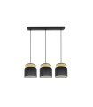 Regleta Colgante 3 Luces E27 Natural y Negro 68 cm Kandy