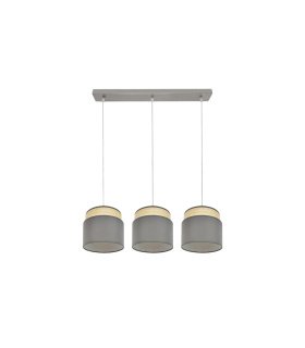 Regleta Colgante 3 Luces E27 Natural y Gris 68 cm Kandy
