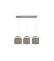 Regleta Colgante 3 Luces E27 Natural y Gris 68 cm Kandy