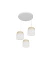 Plafón Colgante 3 Luces E27 Natural y Blanco 39 cm Kandy