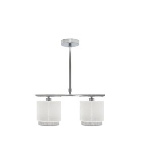 Lámpara de Techo 2 Luces E14 Blanca y Gris 40 cm Kenya